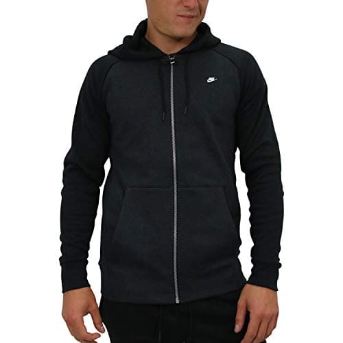 Image of Nike Men Sportswear Optic Full-Zip Hoodie - Black/Heather/Black, Small