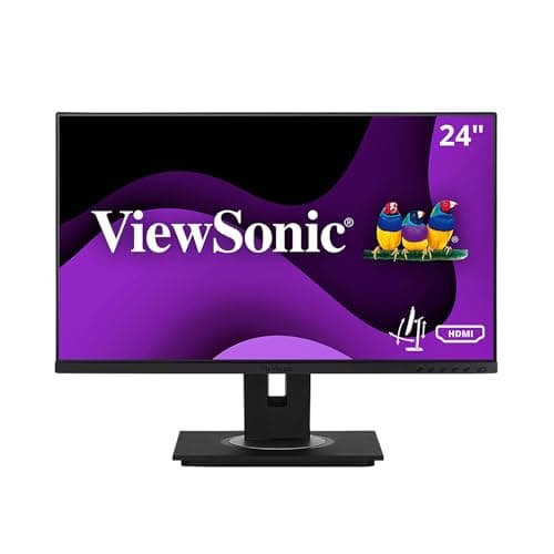 Image of ViewSonic VG2448a-2 24-inch 1080p Full HD Monitor with Frameless Design, Advanced Ergonomics, HDMI, USB, DisplayPort, VGA, Integrated Speakers, for Business or Home Office