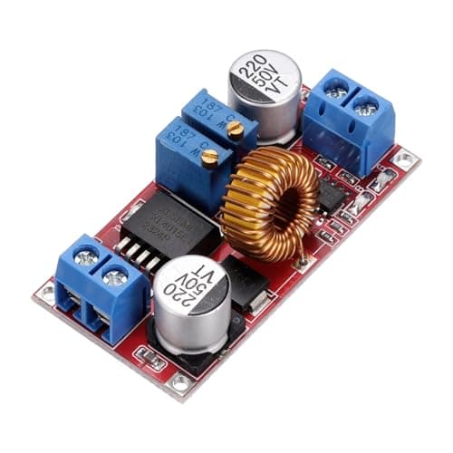 Image of sourcing map Buck Converter Voltage Regulator 5-32V to 0.8-30V 5A Constant Voltage Current Step Down Power Module for Power Adjustment Power Transformers, Red, Vertical