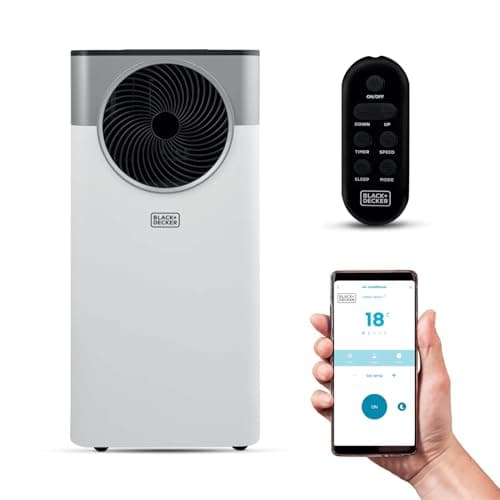 Image of BLACK+DECKER 7,000 BTU Smart Air Conditioner, 3-in-1 Functionality, Dehumidifier & Fan, Portable Design, Power Memory Function, White, BXAC40033GB