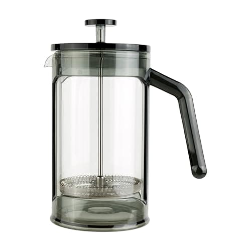 Image of Café Olé Chiaro Cafetière, Black, 600ml / 2-3 Mugs / 5 Espresso Cups, French Press Coffee Maker, Stainless Steel Mesh Filter, Glass Beaker, Acrylic Body and Handle