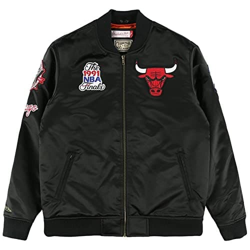Image of Mitchell & Ness M&N Satin Bomber Jacket - FLIGHT Chicago Bulls black - M