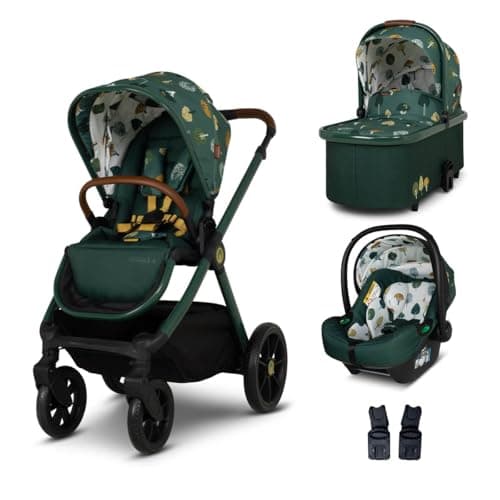Image of Cosatto Giggle 4 Travel System 3 in 1 Bundle | with Pram, Car Seat, Pushchair, Carrycot & Baby Car Seat Base | Birth-4 Years, i-Size Group 0 | Compact Fold, Footmuff, Bag, Raincover (Faraway)