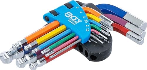 Image of BGS 74451 | L-Type Wrench Set | Multicolour | Short | Internal Hexagon, Internal Hexagon with Ball Head 1.5-10 mm | 9 pcs.