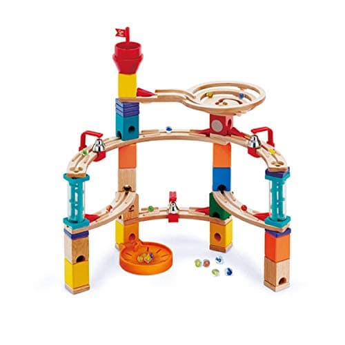Image of Hape Castle Escape | Quadrilla Whirlpool Wooden Marble Run Construction System, Wooden Marble Race Track Set Puzzle Maze Toy with Endless Build Variations, Smart Play for Smart Families