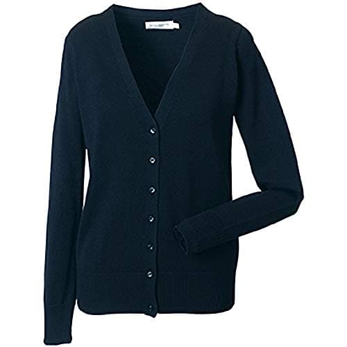 Image of Russell Collection Ladies/Womens V-neck Knitted Cardigan (XS) (French Navy)