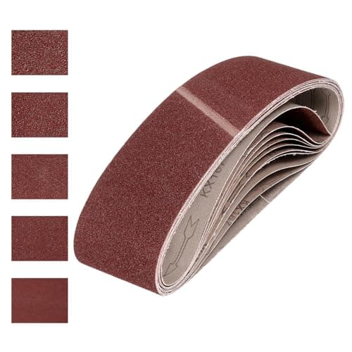 Image of sourcing map 100mm x 915mm Sanding Belts, 10 Pcs 60/80/120/240/320 Grits Aluminum Oxide Abrasive Belt Sander File Belt for Woodworking, Metal Polishing, Knife Sharpener
