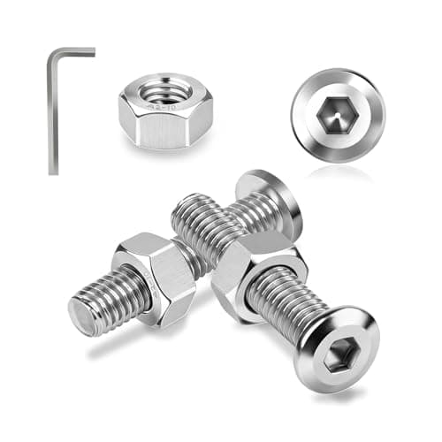 Image of Ezitruz M5 Bolts 304 Stainless Steel 40 Sets M5x40 mm Flat Head Hex Socket Cap Screws Bolt and Nuts Fully Threaded Machine Screw Allen Hex Drive Silver for Home Furniture