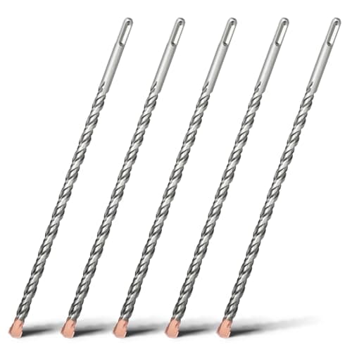 Image of HSAWBIT 5 PACK OF - 12mm x 310mm LONG SDS MASONRY DRILL BIT, TUNGSTEN CARBIDE TIP SDS PLUS SHANK, FOR WALL STONE CONCRETE BRICK
