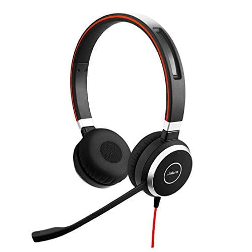 Image of Jabra Evolve 40 UC Stereo Headset – Unified Communications Headphones for VoIP Softphone with Passive Noise Cancellation – USB-Cable with Controller – Black
