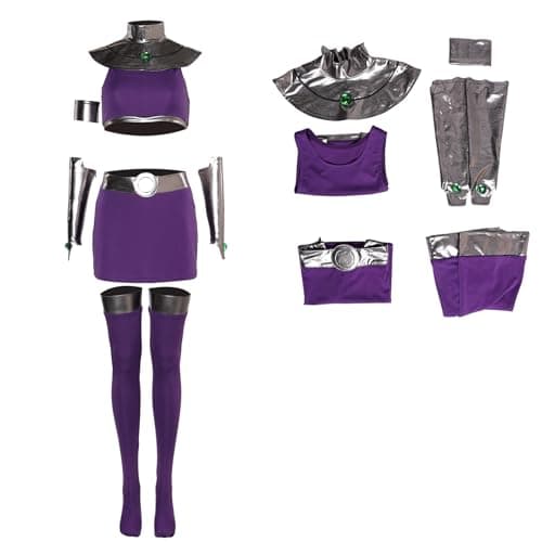 Image of Ubaywey Koriand Cosplay Women's Costume Fancy Dress Purple Skirts Tops Female Halloween Carnival Party Suit (Purple, L)