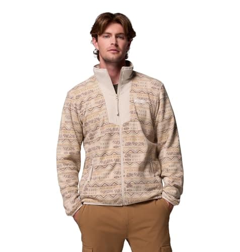 Image of Columbia Men's Sequoia Grove Printed Full Zip, Full Zip Fleece Jacket, Dark Stone Horizons, X-Large