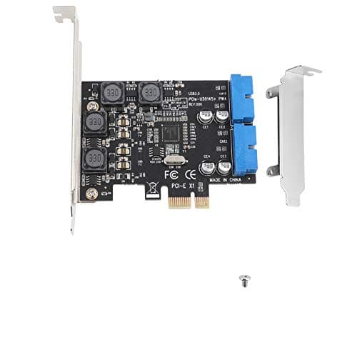 Image of Fdit PCI Express USB 3.0 Expansion Card to Internal Dual-port 19Pin Header, 5Gbps 4 independent USB 3.0 ports Low Profile PCI-E Adapter for winXP