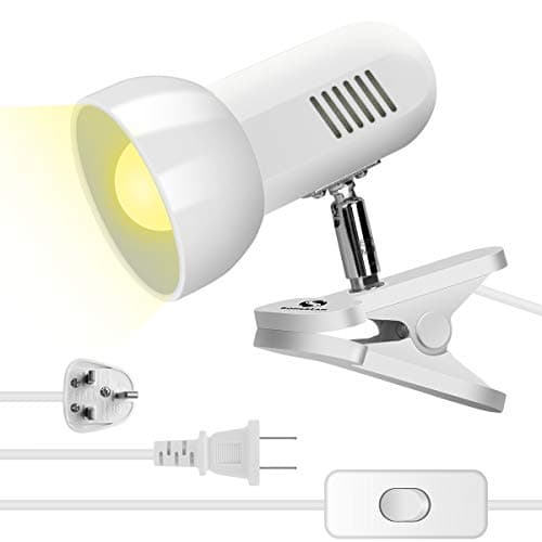 Image of Light clamp,360 ° Rotating Clip Book Light Portable Reading lamp, Clip in The Desk/Table/Double Bed/Cabinet Lighting (Desk lamp,Two Colors for Your Choice) (White)
