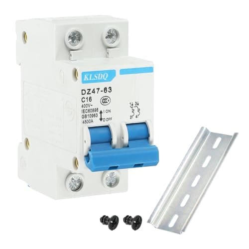 Image of sourcing map Miniature Circuit Breaker Low Voltage AC 16A 400V 2 Pole DIN Rail Installation DZ47-63 C16