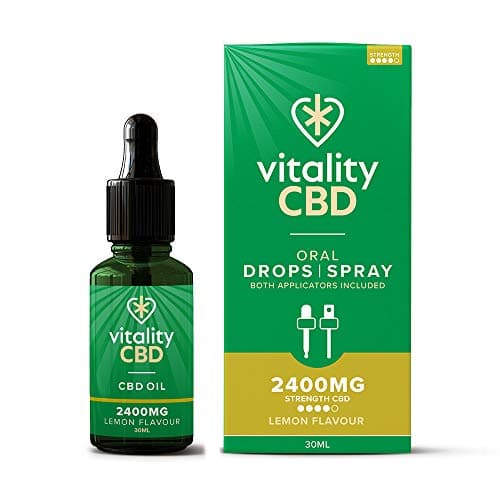 Image of Vitality CBD Drops, Spray in MCT Oil 2400 mg, Lemon, 30 ml, NO THC