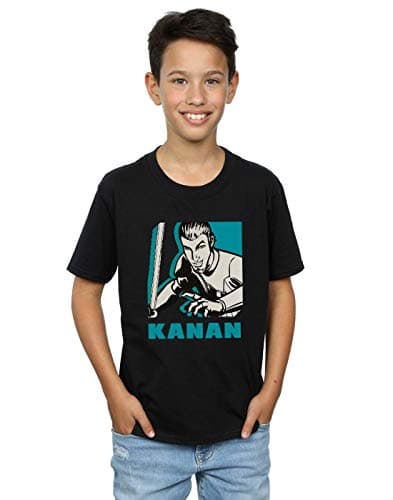 Image of Star Wars Boys Rebels Kanan T-Shirt Black 7-8 Years