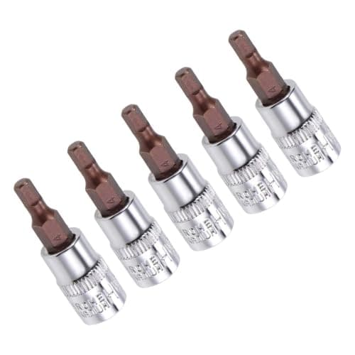 Image of TA-VIGOR 5Pcs Hex Bit Socket, 1/4" Drive x H4 (4mm) Allen Key Socket, Premium S2 Steel Bits, Hex Bit with 38mm Length for Ratchet Wrench, Torque Wrench, Slide Bar, Impact Power Drills