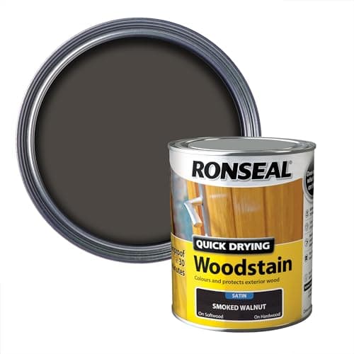 Image of Ronseal QDWSSW750 750 ml Satin Finish Quick Dry Woodstain - Smoked Walnut