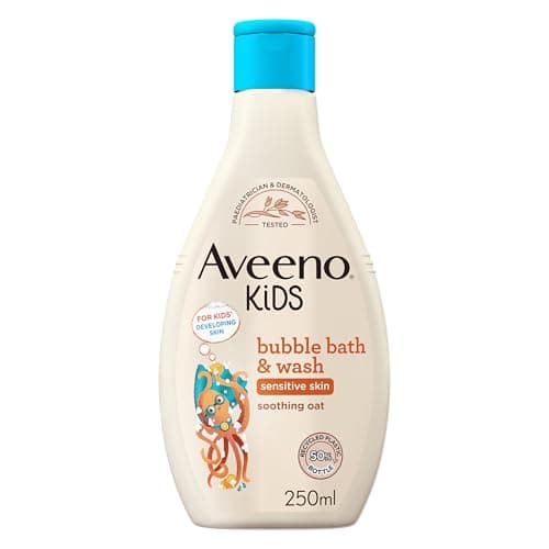 Image of Aveeno Baby KIDS Bubble Bath & Wash 250ml | Enriched with Soothing Oat Extract | Foam Body Wash Developed for Your Little Superhero | Childrens Toiletries Sets