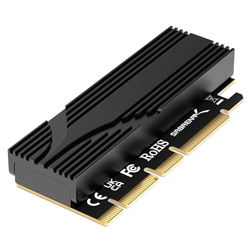 Image of SABRENT M.2 NVMe to PCIe x16 Adapter for Gen5 SSDs PCIe 5.0, Tool-Free Add-on Card with Aluminium Heatsink (EC-TFPE)