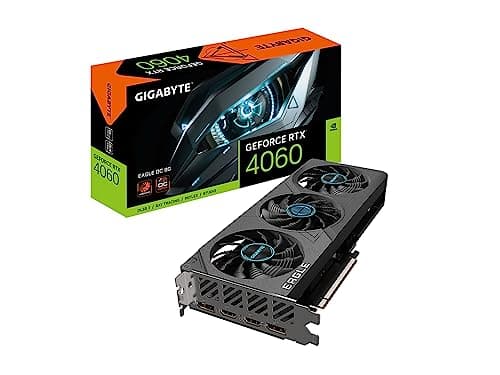 Image of GIGABYTE GeForce RTX 4060 Eagle OC 8G Graphics Card, 3X WINDFORCE Fans, 8GB 128-bit GDDR6, GV-N4060EAGLE OC-8GD Video Card