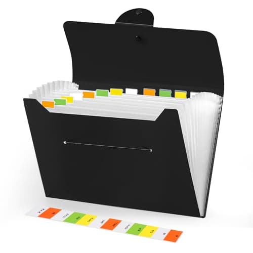 Image of Brencco File Organiser, 13 Pockets Expanding File Folder, Document Organiser, Folders for Paperwork A4 for Home, Office, and School