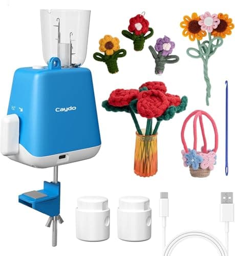 Image of Caydo French Knitting Machine, Electric i Cord Maker Tool, Knitting Mill i-Cord Knitter Machine, Automatic Knitting Wool to i-Cords, DIY Crochet Machine for Adults&Kids(Patented)