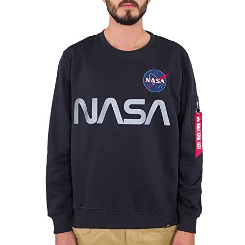 Image of Alpha Industries NASA Reflective Sweater Sweatshirt for Men Rep.Blue