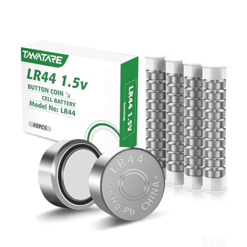 Image of LR44 Battery 40-Pack, 1.5V Alkaline Button Cell Batteries AG13 A76 SR44 357 303 for Watches Toys Calculators Hearing Aids, 5-Year Shelf Life Long-Lasting Performance.,LR44,button battery,a76 battery