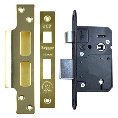 Image of LEGGE N5642 BS 5 Lever Sashlock - 64mm Polished Brass