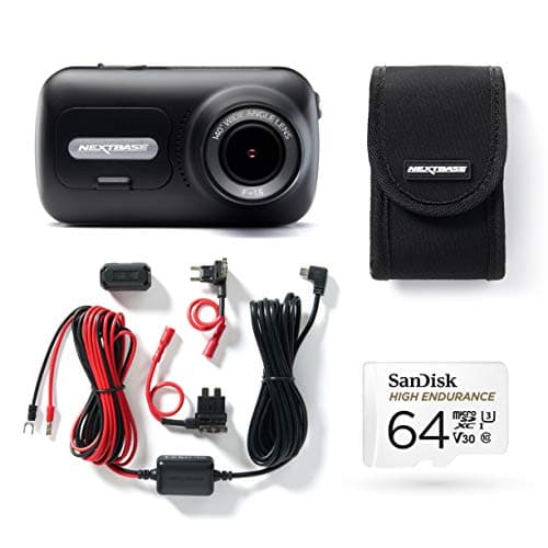 Image of Nextbase 322GW Dash Cam, Hard Wiring Kit, Class 10 U3 64GB SD Card & Case included - Full 1080p/60fps HD In Car Camera- Wifi-Bluetooth-GPS- Intelligent Parking Mode- Emergency SOS response- G-Sensor