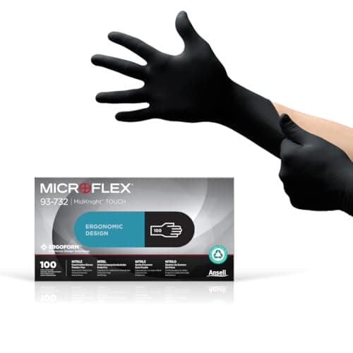 Image of Ansell Microflex 93-732, Multipurpose Nitrile Disposable Gloves for Precise Handling and Mechanical Tasks, Latex Free, Powder-Free, Size 2XL (100 Pieces)