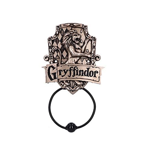Image of Nemesis Now Harry Potter Gryffindor Door Knocker 24.5cm, Resin Plaque, Metal Knocker, Bronze, Officially Licensed Harry Potter Merchandise, Gryffindor Crest Artwork, Solid Metal Door Knocker