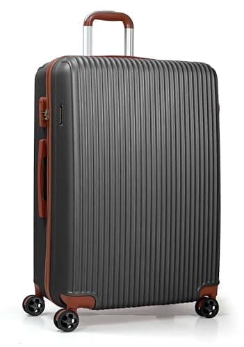Image of CALDARIUS Hardshell Luggage | Durable Suitcases | Lightweight & Secure with Combination Lock | Smooth 4 Dual Spinner Wheels | Ideal Travel Bag & Luggage Sets (Grey, Large 28")