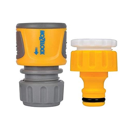 Image of HOZELOCK - Outdoor Tap Connector Kit + Hose Connector ø 12.5 - 15mm (1/2"- 5/8") Soft Touch : For Taps Ø 21 - 26.5 mm (1/2"- 3/4"), Watertight, Non-slip, Easy to Fit [2071 0000]