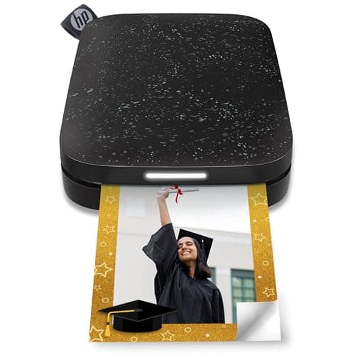 Image of HP Sprocket 2x3 (5.1x7.5 cm) Instant Smartphone Photo Printer, Portable Color Wireless Mobile Printer, Zink Sticky-Back Photos, Print from App on Compatible iOS & Android Devices with Bluetooth, Black