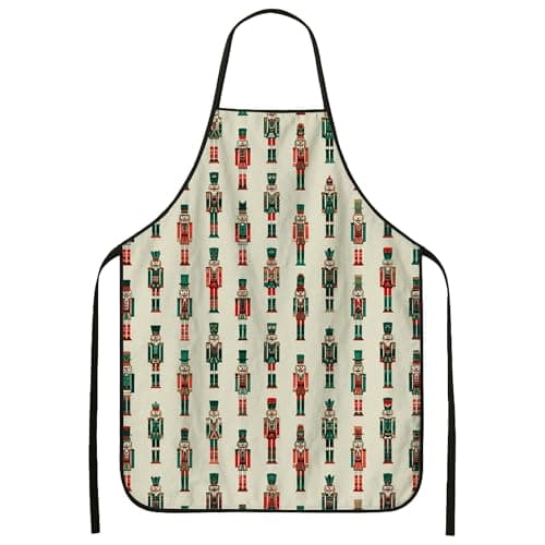 Image of Nutcracker Apron for Cooking, Vintage Holiday Chef Apron, Christmas Kitchen for Baking and Bbq, Perfect Adults 1pcs