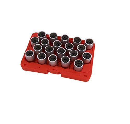 Image of Neilsen CT4152-21pc Locking Wheel Nut Key Set | Compatible with Audi | Equivalent to OEM T40073 801-820 | Use with 17mm Alloy Wheel Nut Socket