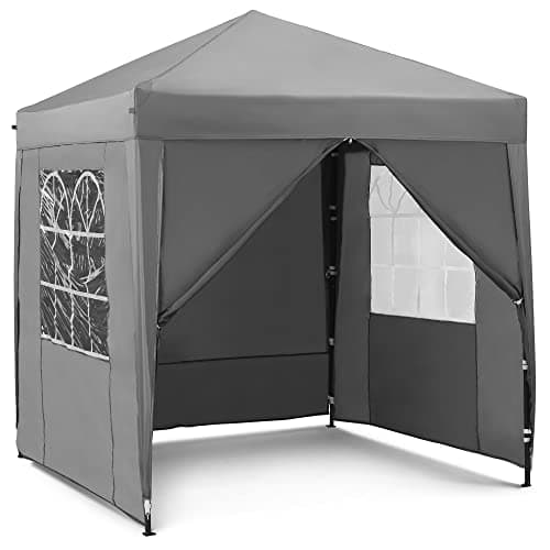 Image of VonHaus Pop Up Gazebo 2 x 2m – Outdoor Garden Marquee Shelter Canopy with Removable Sides, Storage Bag, Leg Weight Bags, Pegs & Cords – Waterproof, Heavy Duty Steel Frame, Easy No Tool Assembly