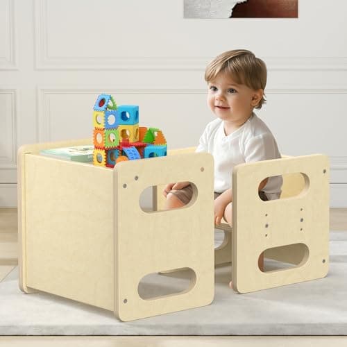 Image of Yornoli Toddler Table and Chairs Set–Kids Children Table and Height-Adjustable Chair Sets, Safe and Sturdy, Ideal for Play, Drawing, and Eating – Perfect for 1-3 Years Old, Easy to Assemble, BPA-Free