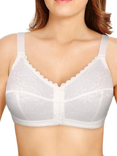 Image of Berlei Women's Classic Full Cup Non-Wired Front Closure Bra, White (White), 36DD
