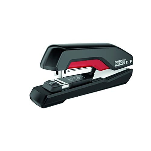 Image of Rapid Supreme S27 Half Strip Stapler, 30 Sheet Capacity, Super Flat Clinch Stapling, Black/Red, 5000541