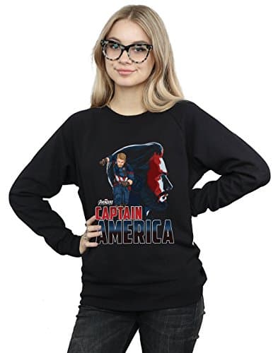 Image of Marvel Women's Avengers Infinity War Captain America Character Sweatshirt Black Small