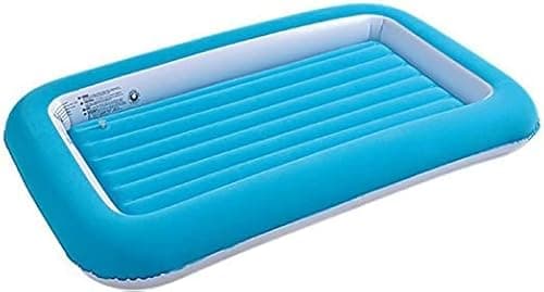 Image of Elex Trendi Kids Airbed with Bumper/Junior Airbed with Bumper/Inflatable bed with Airlock/Kids Camping Bed/Electric Air Pump/Pink and Blue (Air Bed - Blue)