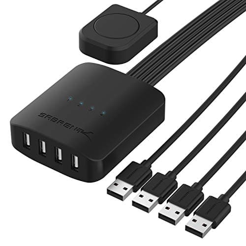Image of SABRENT USB Switch Selector, 4 PCs In 4 Out, Computer Peripheral Switcher, USB Sharing Splitter, Control four PCs with One Monitor, for PCs Mouse Keyboard Printer Scanner printer (USS4)