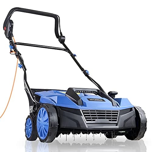 Image of Hyundai 1800w Electric Lawn Scarifier/Aerator/Lawn Rake, 230v, 380mm Working Width, 5 Heights, 45l Grass Box & 10m Cable, Scarifier