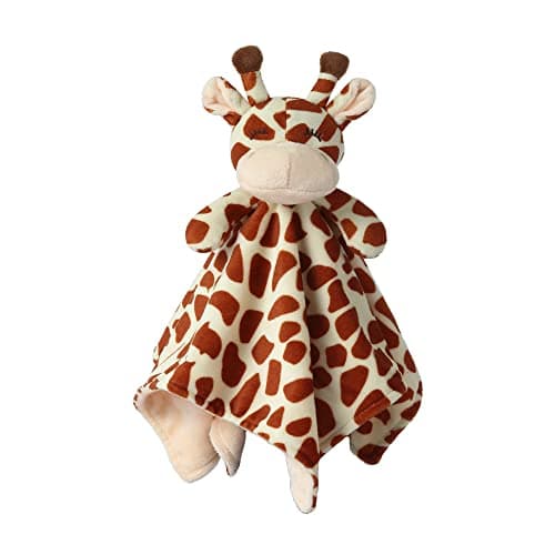 Image of CREVENT Soft Plush Animal Face Security Blankets for Newborns Boys and Girls, Fleece Mink Baby Comforter Cuddle Blanket,Great Gifts for Birthday Baby Shower(Brown Giraffe)