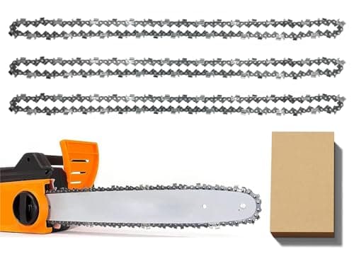 Image of 3 Pack Chainsaw Chain for 16 Inch (40cm) Bar, 57 Drive Links, 3/8" LP 0.050" Gauge, Replacement Chain fits for Titan, Black & Decker, Einhell, Ryobi, Oregon and More (91PJ057X) and Other Chainsaws