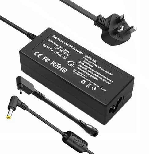 Image of 65W 19V 3.42A Acer Laptop Charger for Acer Aspire ChromeBook TravelMate Extensa Iconia Tab One Swift series laptop tablet and desktop computer charger Adapter Power Supply Cord